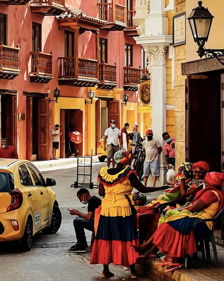 Calles coloniales de Cartagena, Colombia